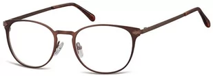 Sunoptic Okulary Oprawki damskie kocie oczy stalowe 992D brazowe - Okulary korekcyjne, oprawki, szkła - miniaturka - grafika 1