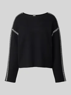 Sweter z dzianiny z okrągłym dekoltem model ‘STITCHA’ - Swetry damskie - miniaturka - grafika 1