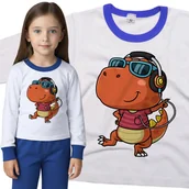 Piżamy dla dziewczynek - Piżama dziecięca Tańczący do Muzyki Dinozaur T Rex 98/104 - VoloDonum - miniaturka - grafika 1
