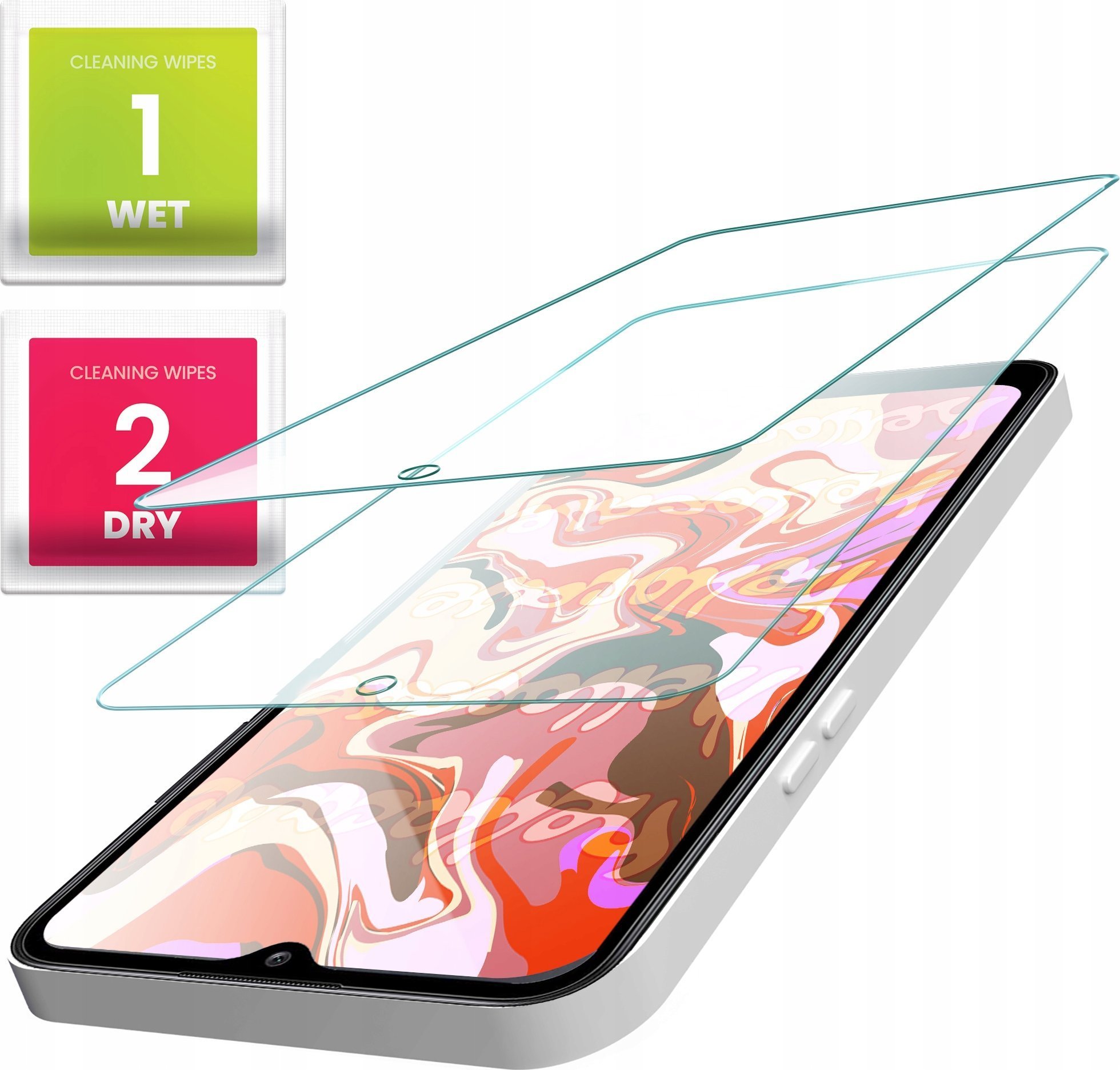 Hello Case 2-PAK Szkło Hartowane do Xiaomi Redmi Note 8 Pro szybka 9H, płaskie 2.5D