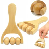 Masażery - MASAŻER DO TWARZY Drewniany ROLLER do MASAŻU Ciała Skóry Wałek Modelujący - miniaturka - grafika 1