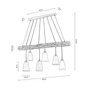 Lampy sufitowe - Lampa wisząca Como, 6-punktowa, sosna - miniaturka - grafika 1