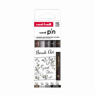 Cienkopis kreślarski PIN 200 Brush Art różne kolory i końcówki 5szt. - UNI - Cienkopisy - miniaturka - grafika 1