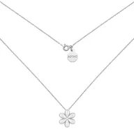 Naszyjniki - Srebrny naszyjnik z kwiatem - miniaturka - grafika 1