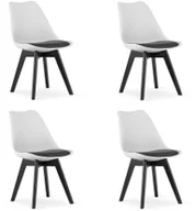 Krzesła - Krzesło biało czarne skandynawskie MARK czarne nogi 4 szt. loft kuchnia - miniaturka - grafika 1