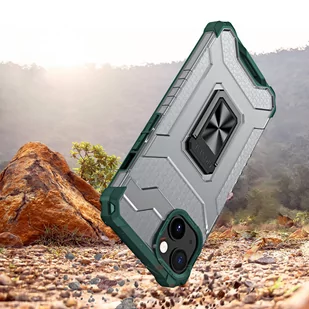 Crystal Ring Case pancerne hybrydowe etui pokrowiec + magnetyczny uchwyt iPhone 12 zielony - Etui i futerały do telefonów - miniaturka - grafika 4