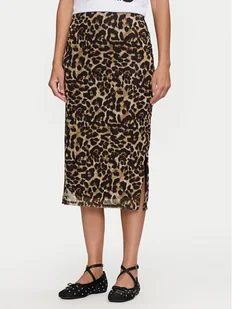 JDY Spódnica midi Lea 15345811 Brązowy Slim Fit - Spódnice - miniaturka - grafika 1