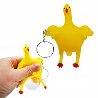 Zabawki sensoryczne - GNIOTEK SILIKONOWY KURA Z JAJKIEM BRELOK KURCZAK WYCISKANY ANTYSTRESOWY - miniaturka - grafika 1