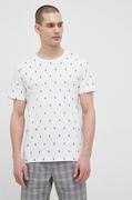 Piżamy męskie - Polo Ralph Lauren t-shirt piżamowy bawełniany kolor biały wzorzysta - miniaturka - grafika 1