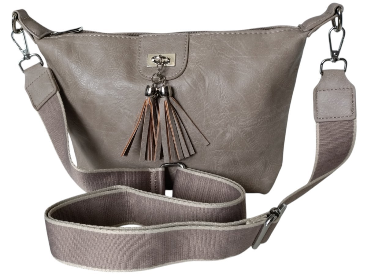 Torebka Damska, Stylowa Mała Listonoszka Na Ramię Beżowa, Miejska