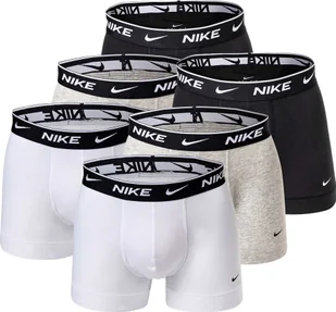 Bokserki męskie NIKE, zestaw 6 sztuk - kąpielówki, logo w pasie, bawełna elastyczna biały/szary/czarny M - Majtki męskie - miniaturka - grafika 1