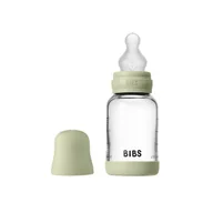 Butelki dla niemowląt - BIBS BUTELKA SZKLANA ze smoczkiem antykolkowym z silikonu medycznego, pojemność 120 ml, SAGE - miniaturka - grafika 1