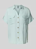 Koszule damskie - Bluzka koszulowa o kroju regular fit z kieszeniami na piersi model ‘BUMPY’ - miniaturka - grafika 1