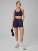 Spodenki damskie - 4F Spodenki treningowe szybkoschnące damskie - fioletowe XS - miniaturka - grafika 1