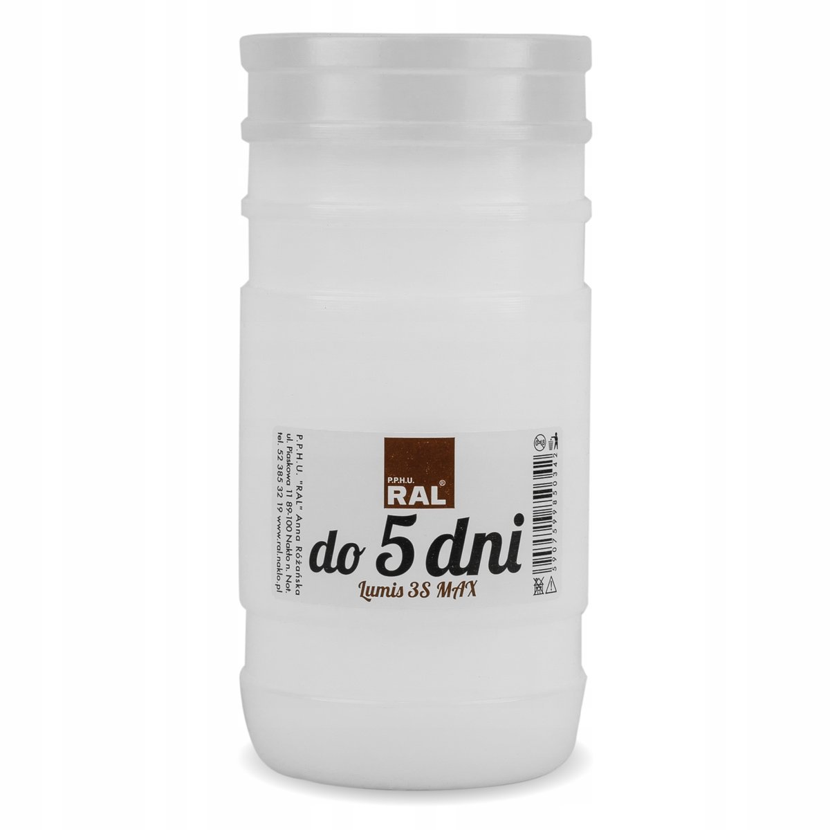 Wkład do zniczy 15,5 cm do 5 dni Szeroki Lumis 3S MAX Wkład zalewany do zniczy z serii Lumis do 5 dni