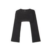 Swetry damskie - Cropp - Krótki czarny sweter - Czarny - miniaturka - grafika 1
