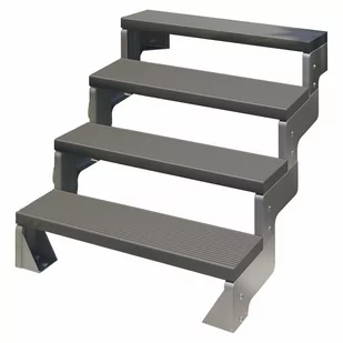 Schody modułowe zewnętrzne proste 4 stopnie Trimax atracytowe Gardentop Dolle - Schody strychowe - miniaturka - grafika 1