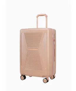 PUCCINI Średnia różowa walizka z elementami rose gold - Walizki - miniaturka - grafika 1