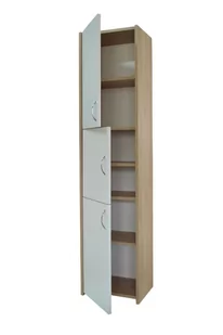 Słupek łazienkowy Adaś 3D Sonoma + front Biały 40 cm - Szafki łazienkowe - miniaturka - grafika 2