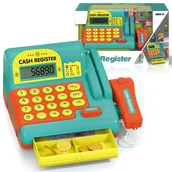 Zabawy w naśladowanie dorosłych - Kasa fiskalna z akcesoriami do zabawy w sklep - czytnik kart, skaner - miniaturka - grafika 1