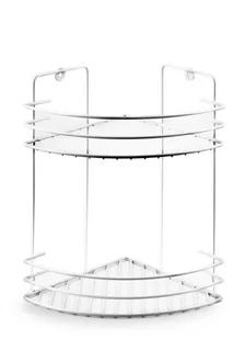 CARL WHITE Półka łazienkowa h30x19x19cm 2 poziomy trójkątna - Półki łazienkowe - miniaturka - grafika 1