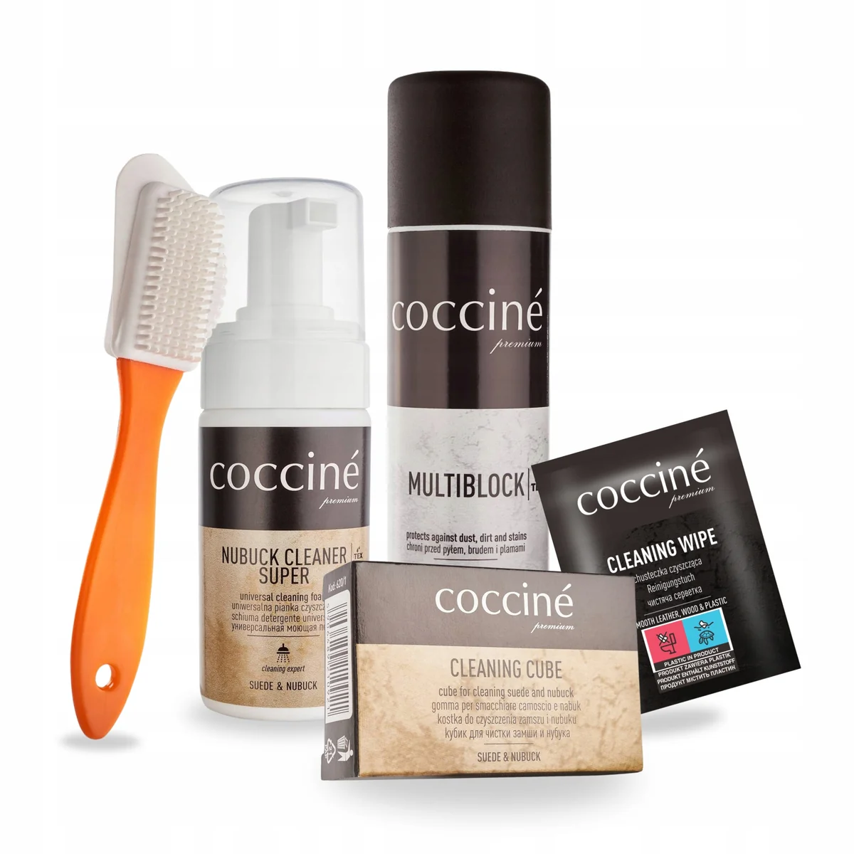 Multiblock z Cleanerem Chusteczką Szczotką i Gumką Zestaw Coccine 5w1
