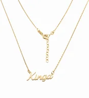 Naszyjniki - Srebrny naszyjnik pozłacany z imieniem - Kinga - miniaturka - grafika 1