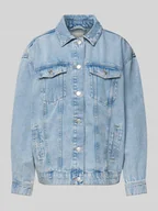 Kurtki damskie - Kurtka jeansowa o kroju oversized z czystej bawełny model ‘OCEAN’ - miniaturka - grafika 1