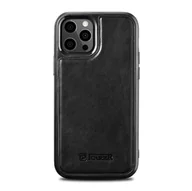 Etui i futerały do telefonów - ICARER Etui Leather Oil Wax do iPhone 12 / 12 Pro czarny - miniaturka - grafika 1