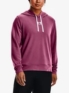 Bluzy sportowe damskie - Bluza damska Under Armour  Rival Terry Hoodie-PNK L - miniaturka - grafika 1