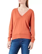 Swetry damskie - GANT Damski sweter bawełniany z dekoltem w serek, lekki miedziany, standardowy, Light Copper, XXL - miniaturka - grafika 1