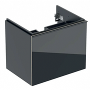 Szafki łazienkowe - GEBERIT GEBERIT 500.610.16.1 Dolna szafka pod umywalkę Acanto B65 z jedną szufladą i jedną szufladą wewnętrzną syfon oszczędzający przestrzeń czarny mat - miniaturka - grafika 1