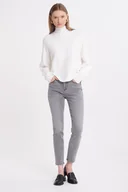 Spodnie damskie - Szare jeansy slim fit - Greenpoint - miniaturka - grafika 1