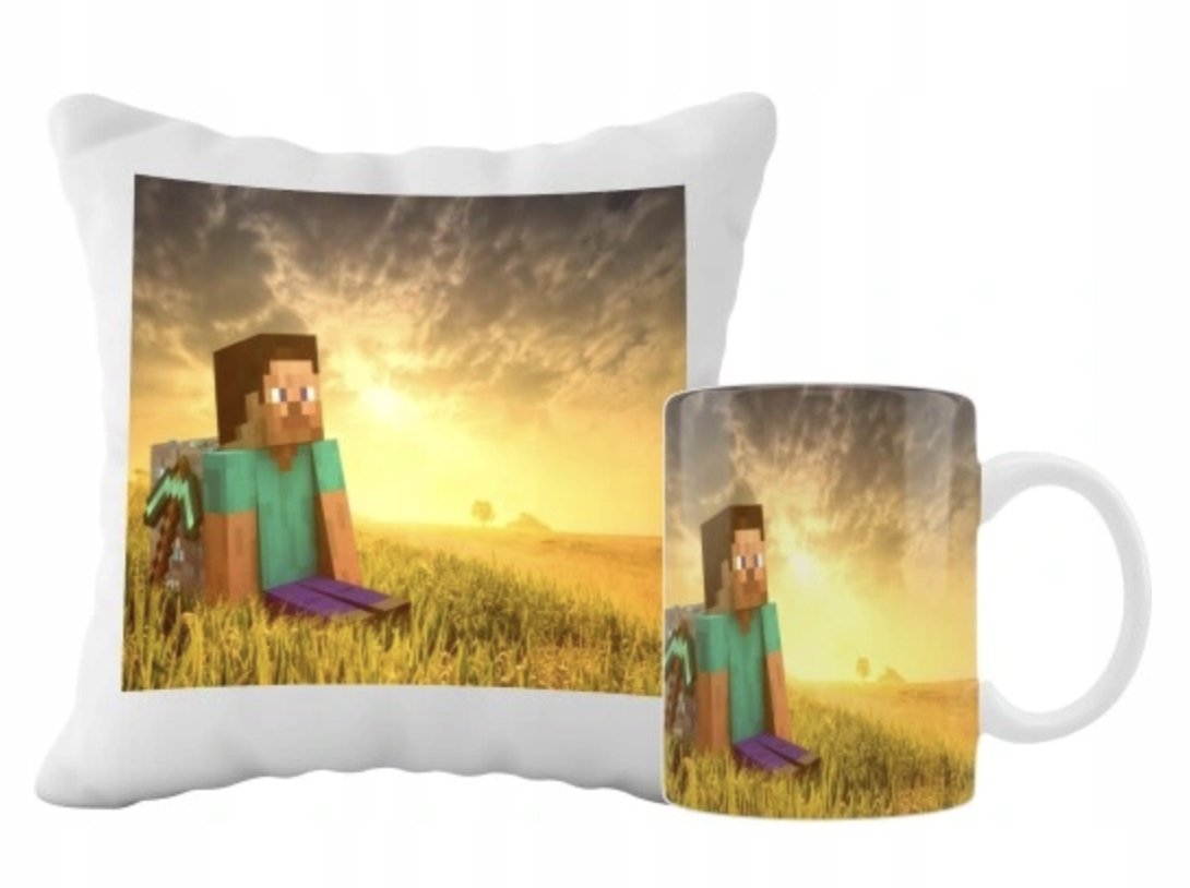 ZESTAW PODUSZKA + KUBEK Prezent MINECRAFT GRA CREEPER SLENDERMAN + IMIĘ 28