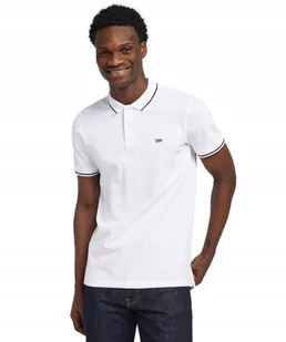 Koszulka Lee PIQUE POLO 112113712 L61ARLLJ Bright White XL - Koszulki męskie - miniaturka - grafika 1