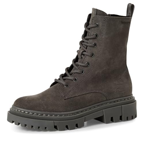 Tamaris Damskie sztyblety Lace Boot Flat 1-25276-41, antracytowe, 40 EU, antracytowy, 40 EU