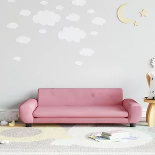 vidaXL Sofa dla dzieci, różowa, 100x54x33 cm, aksamit - Meble do sypialni - miniaturka - grafika 1
