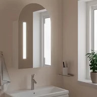 Toaletki - vidaXL Szafka łazienkowa z lustrem i LED, łukowa, biała, 42x13x70 cm - miniaturka - grafika 1