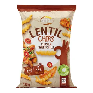 Chipsy z czerwonej soczewicy o smaku kurczaka słodkiego chilli - Chipsy - miniaturka - grafika 1