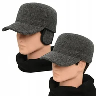 Czapki i chusty sportowe męskie - Czapka zimowa PATROLÓWKA męska Pako Jeans ocieplana z chowanymi nausznikami - miniaturka - grafika 1