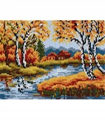 Pasmanteria - Kanwa z nadrukiem Ariadna 18x24cm krajobraz 5007 - miniaturka - grafika 1