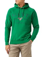 Bluzy męskie - GANT Męska bluza z kapturem, Lavish Green, XXL - miniaturka - grafika 1