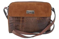 Torebki damskie - Stylowa torebka crossbody trzykomorowa - Brązowa - miniaturka - grafika 1