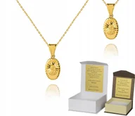 Biżuteria dla dzieci - 925 ZŁOTY ŁAŃCUSZEK MEDALIK 40 CM DEDYKACJA A4M22 - miniaturka - grafika 1