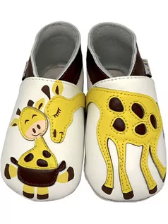 Buciki dla niemowląt - Lait et Miel Skórzane buty niemowlęce w kolorze biało-żółtym - grafika 1