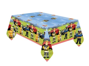 Obrus urodzinowy Strażak Sam - 120 x 180 cm - 1 szt. - Dekoracje i nakrycia stołu na imprezę - miniaturka - grafika 1
