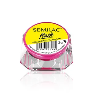 Semilac Pyłek Flash Neon Effect Yellow 676 - Ozdoby do paznokci - miniaturka - grafika 3