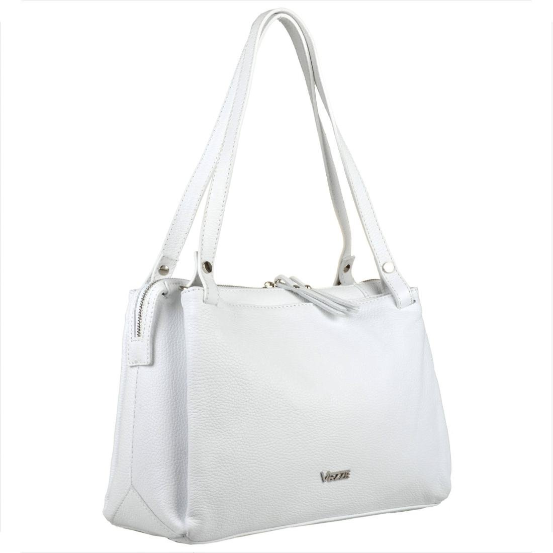 Vezze włoska torba skórzana shopper bag biała