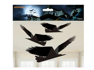 Amscan Dekoracje wiszące Kruki na Halloween - 3 szt. 9907481 - Halloween - miniaturka - grafika 1
