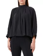 Bluzy damskie - Sisley Damska bluza 59ESLQ02R Blouse, czarna 100, S - miniaturka - grafika 1